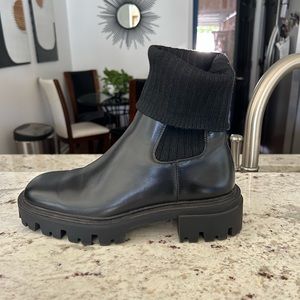 ZARA SOCK STYLE ANKLE BOOTS
